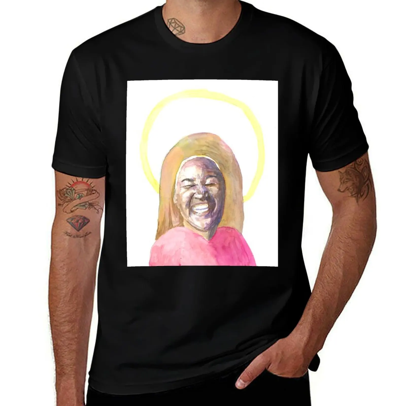 Saint Monica with joy T-Shirt Basic Crew Neck Short Sleeve Top T-Shirt