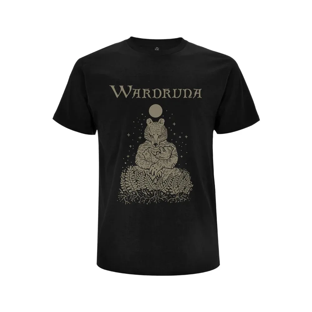 Wardruna Bear Family Graphic T Shirt, Norse Myth Mother Bear Cub Moon Star Fern Print T Shirt, Unisex T Shirt