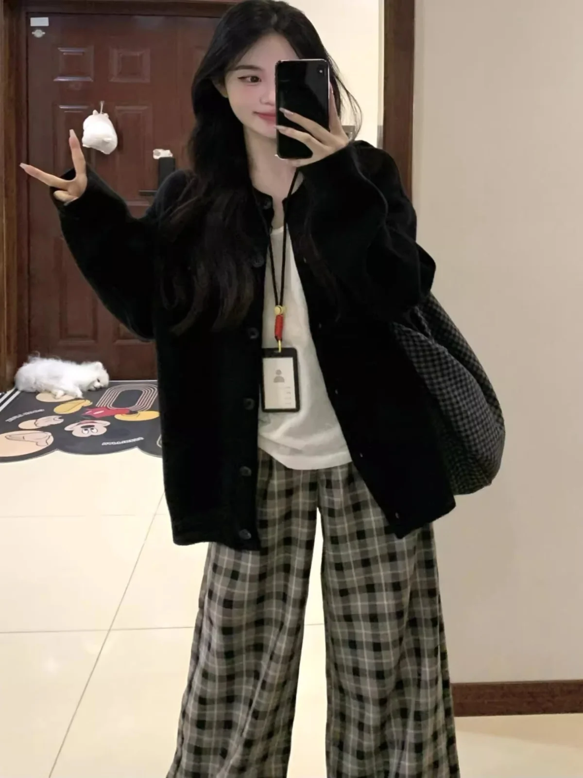 

Retro American Open Cardigan Sweater Women's Spring Autumn Loose Soft Versatile ey Knitted Top Korean Sle Commute Wind