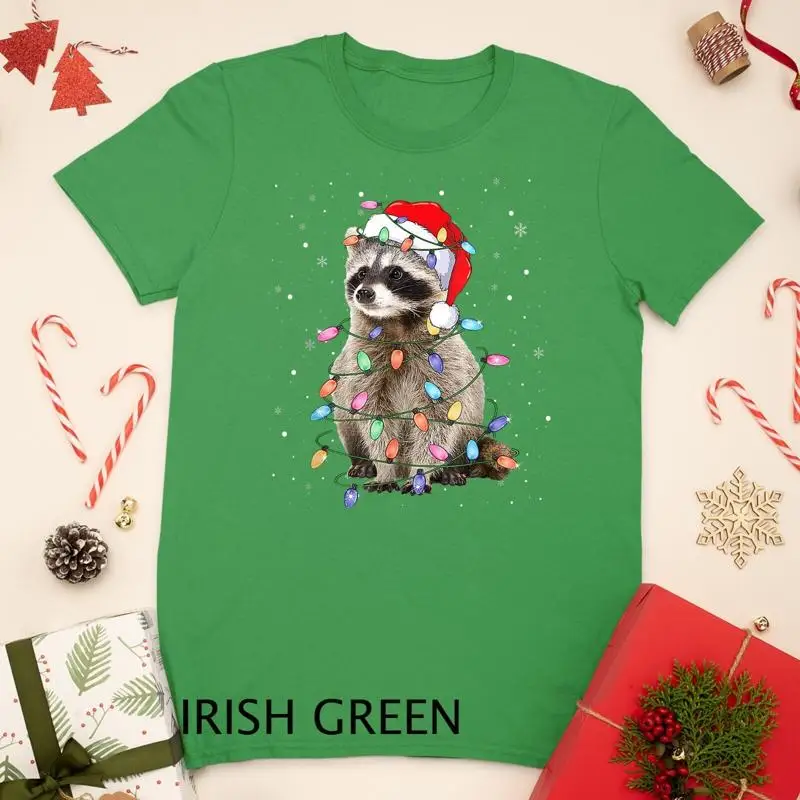 

Raccoon Christmas Tree Lights Pajama Racoon Lover Xmas Unisex T shirt
