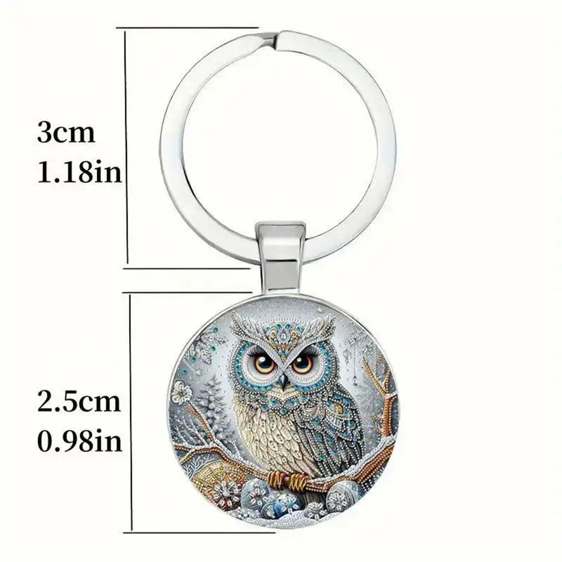 フクロウバックパックチャームフクロウキーホルダー財布チャームノベルティかわいい車のペンダントバッグキーリング彼女の妹の女の子の誕生日