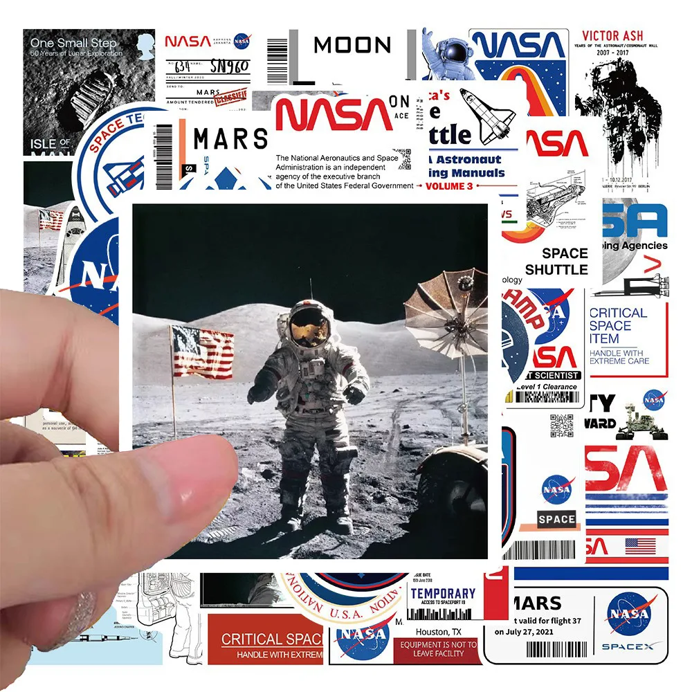50Pcs NASA Astronaut Graffiti Stickers DIY Scrapbooking Phone Luggage Skateboard Waterproof Decals