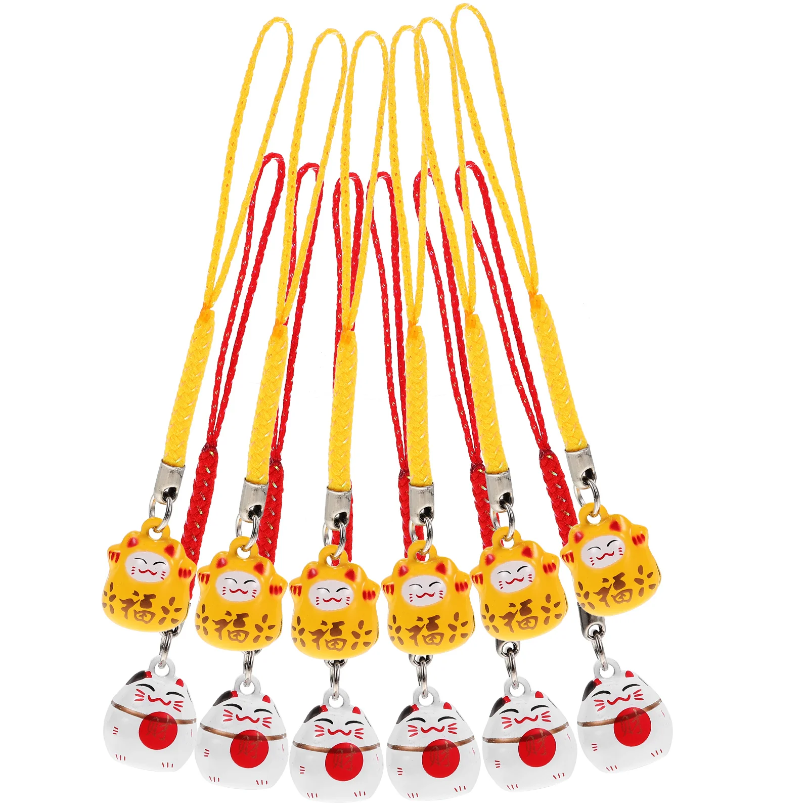 12 Pcs Pendant Keychain Decorations Pendants for Red Accessories Cat Bell Adornments Hanging Bells Silky Miss Car Accesories