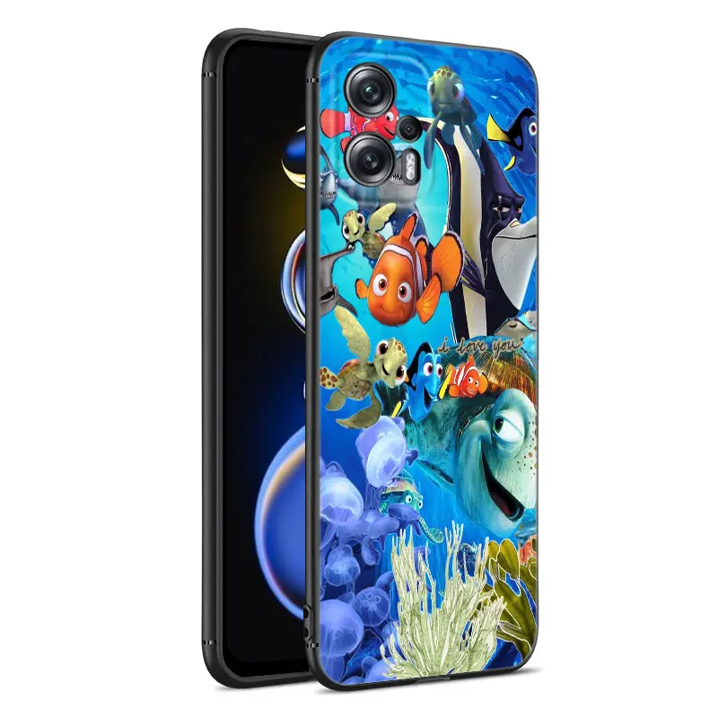 Disney Finding Nemo Dory Black Silicone Phone Case For Xiaomi POCO X3 X4 NFC F2 F5 M3 M4 M6 X3 X4 X5 Pro 5G F3 GT C65 F4 M5 X2