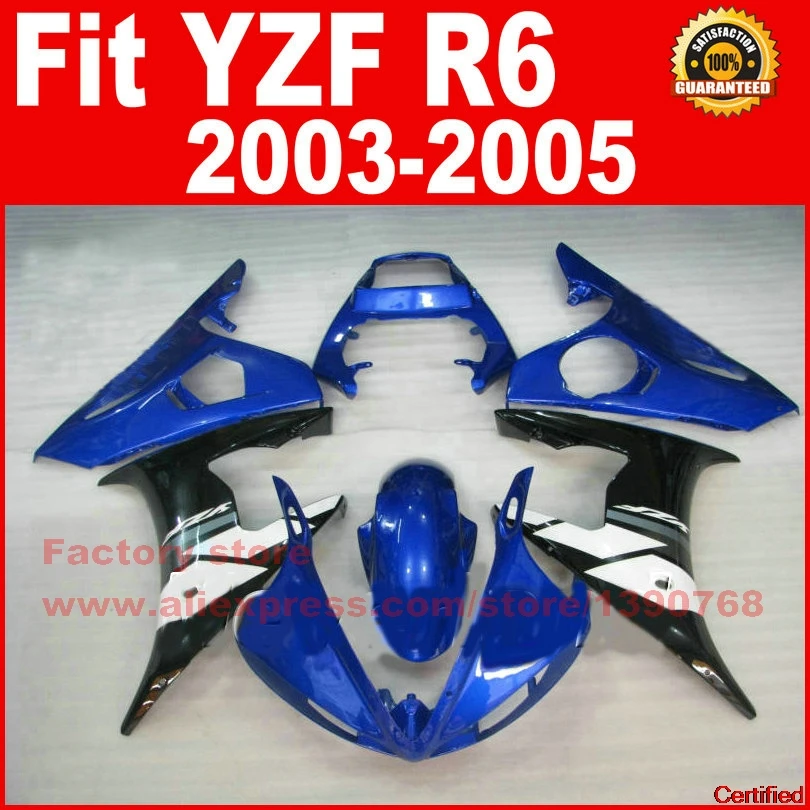 

New Hot ABS Plastic Motorcycle Parts For YAMAHA R6 Fairing Kits 2003 2004 2005 Blue YZF R6 03 04 05 Fairings Set
