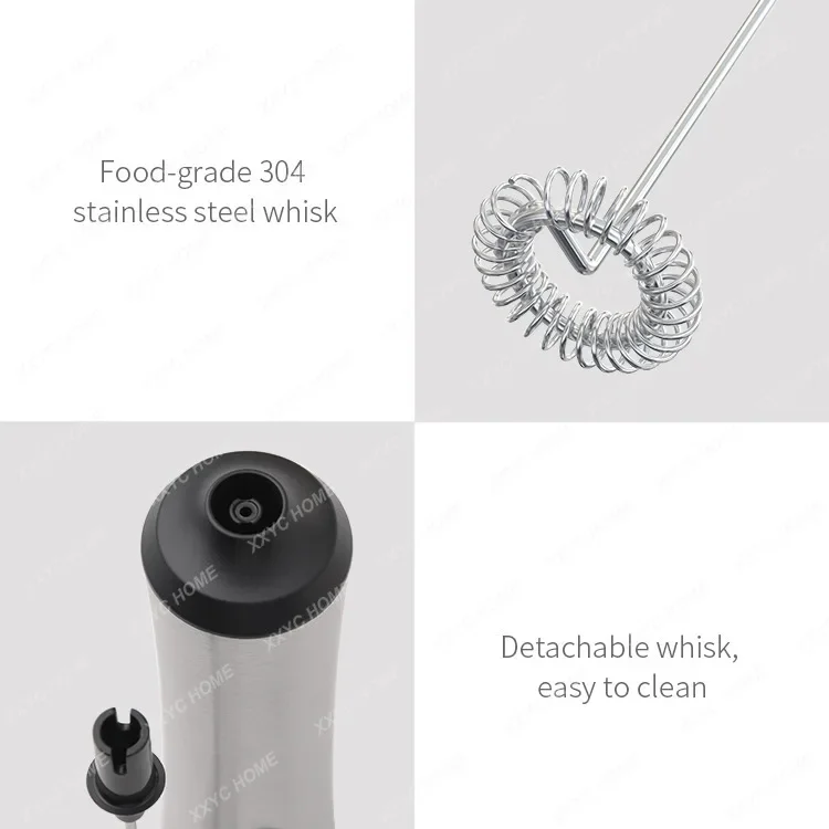 Rechargeable Stainless Steel Electric Milk   Stainless Steel Electric Whisk Milk Frother