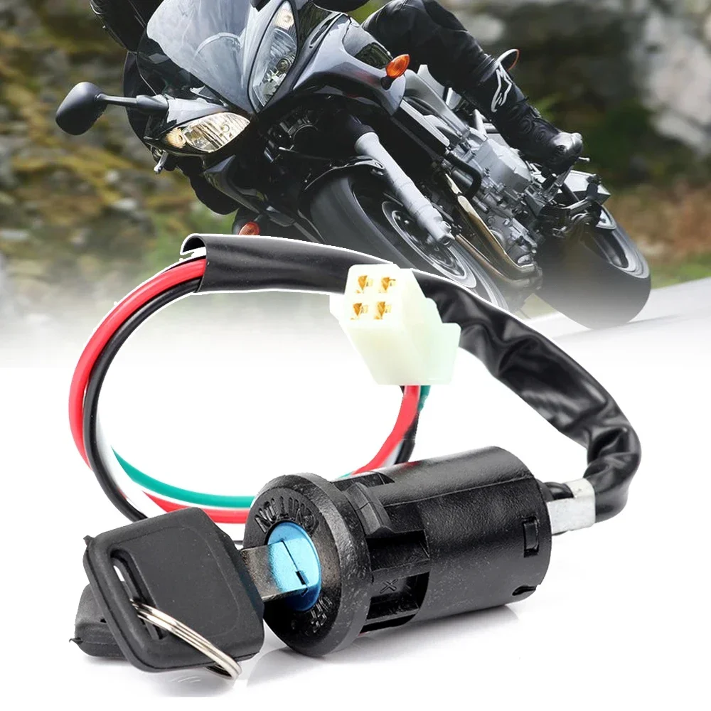 

1pc Motorbike Start Switch Door Locks Accessories Universal Motorcycle Ignition Switch +2 Keys for Honda Kawasaki ATV