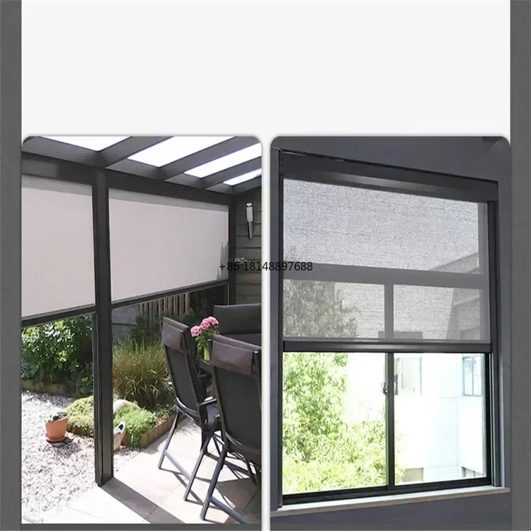 Window Blinds Outdoor Windproof Roller Blind Motorized Window Zebra Blinds Motorized