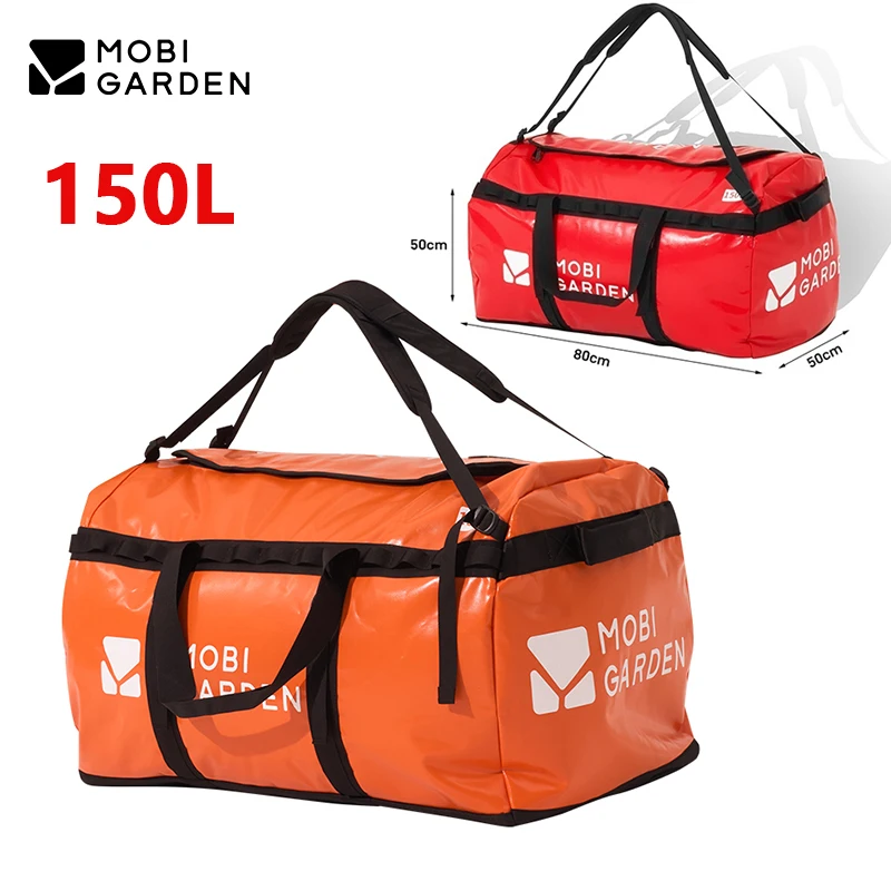 MOBI GARDEN 150L River Trekking Bag Outdoor 1000D Clip Mesh Polyester Waterproof Sport Coach Storage Gym Beach Travel Caddy Bag