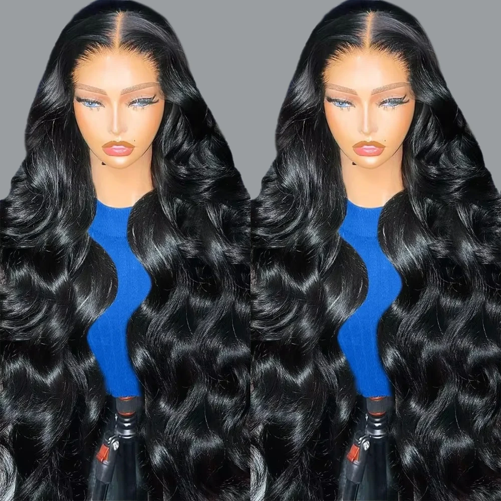 250% Body Wave 13x4 HD Transparent Lace Frontal Human Hair Wigs 30 34 Inches Water Wave Human Hair Pre Plucked For Women