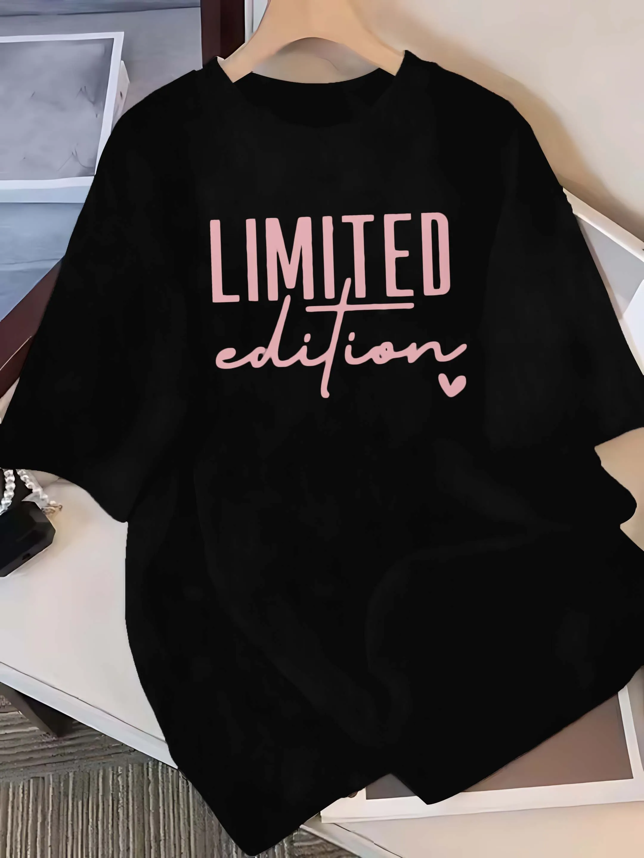 

Camiseta de moda con eslogan gráfico de edición limitada exclusiva de talla grande