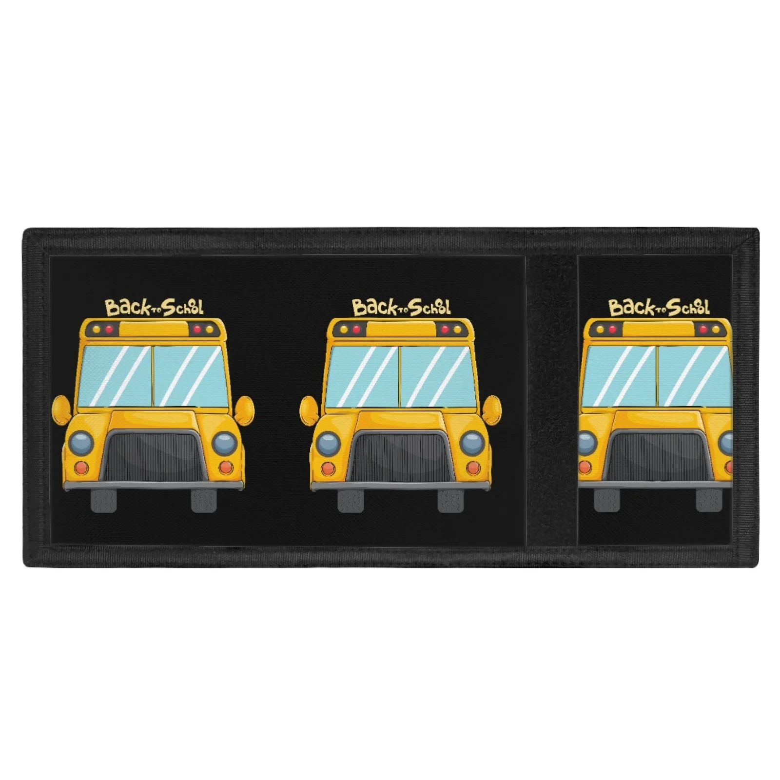 School Bus Print Kids Wallet for Boys Girls Teens Trifold Wallet for Men Women Tri-Fold Wallets Credit Card Holder Money Bags