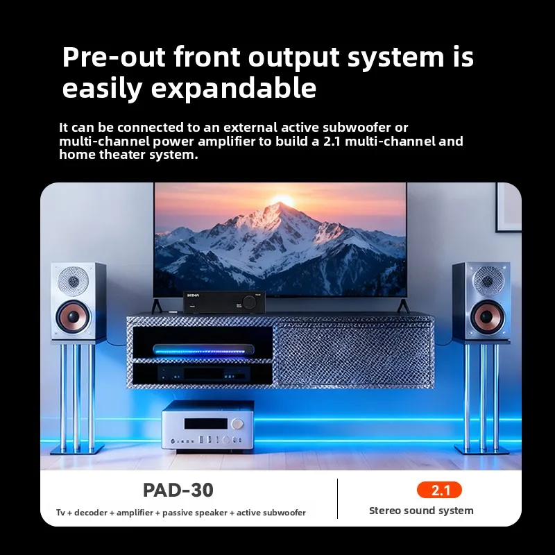 BREEZE 2027 new upgrade BRZHIFI PAD-30 small home fever level digital power amplifier TPA3255 dual core power amplifier view 5