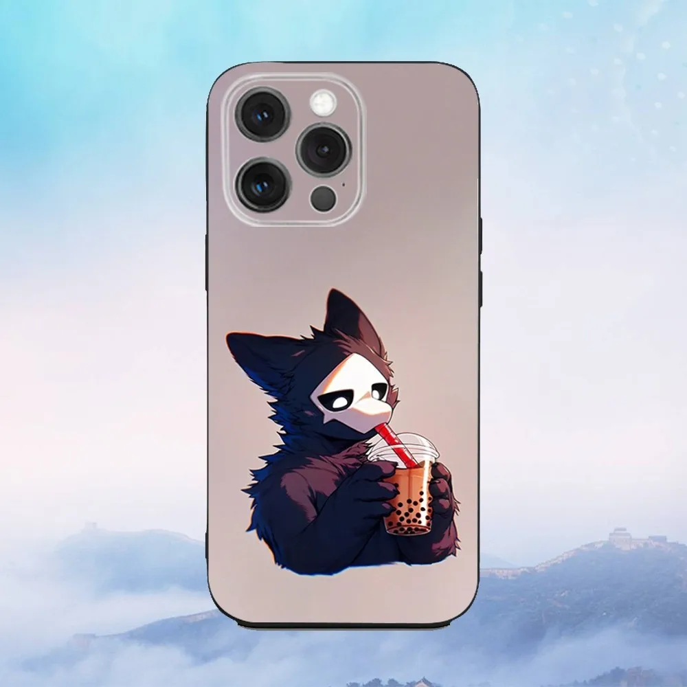 P-Puro는 iPhone 16,15,14,13,12,11,Pro,X,XS,Max,XR,Plus,Mini 소프트 블랙 커버용 모피 게임 전화 케이스를 변경했습니다.