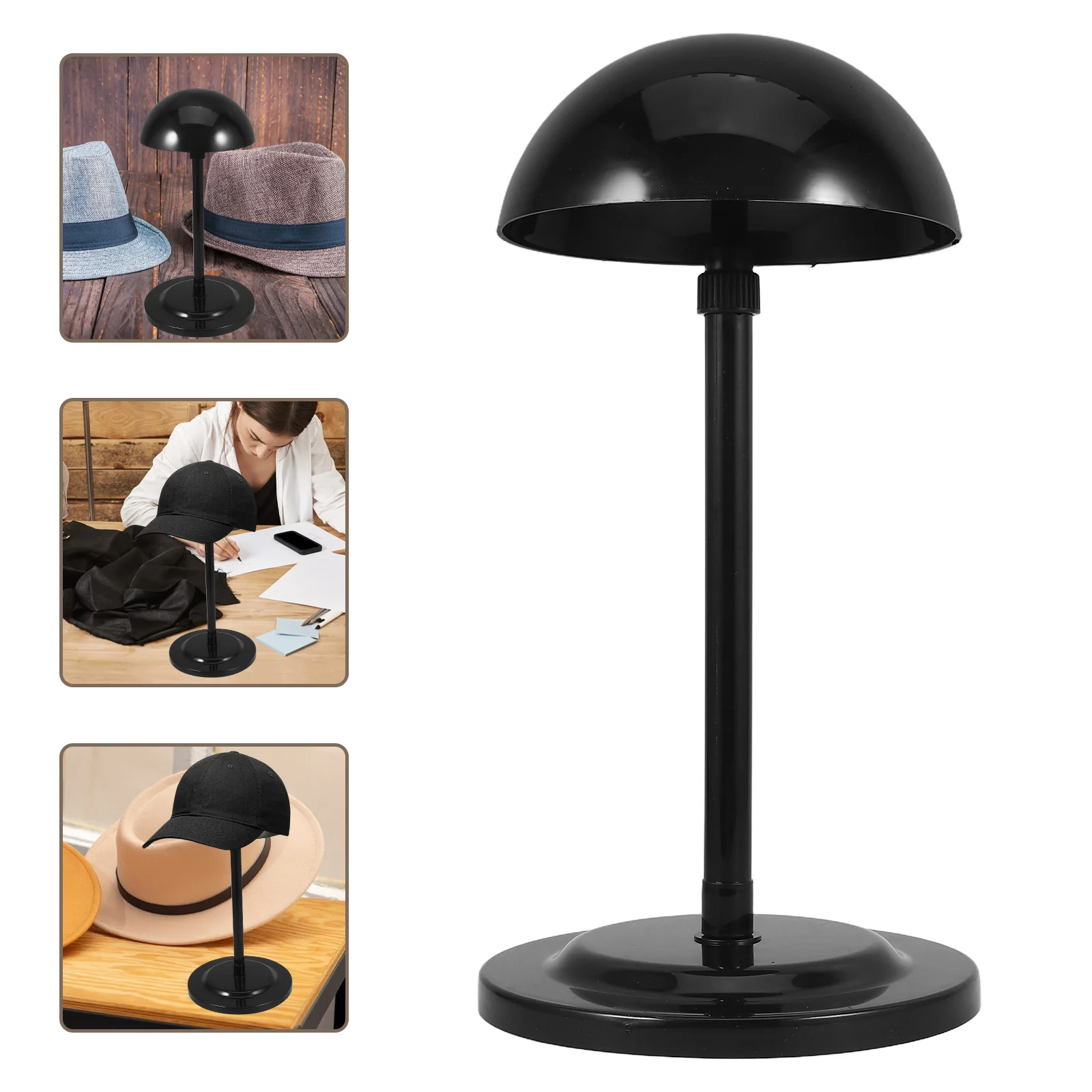 

Adjustable Telescopic Hat Display Stand Sturdy Portable Holder Desktop Rack Baseball Cap Case Foldable Headform for Retail