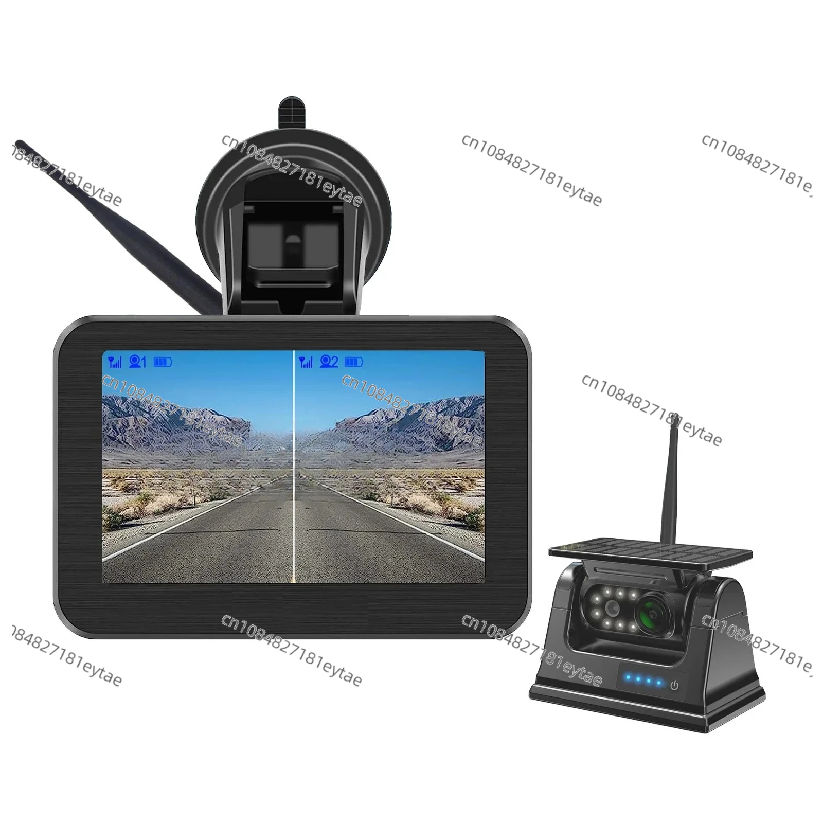 5-Inch digital wireless car rearview display with wireless magnetic hanger reversing camera kit