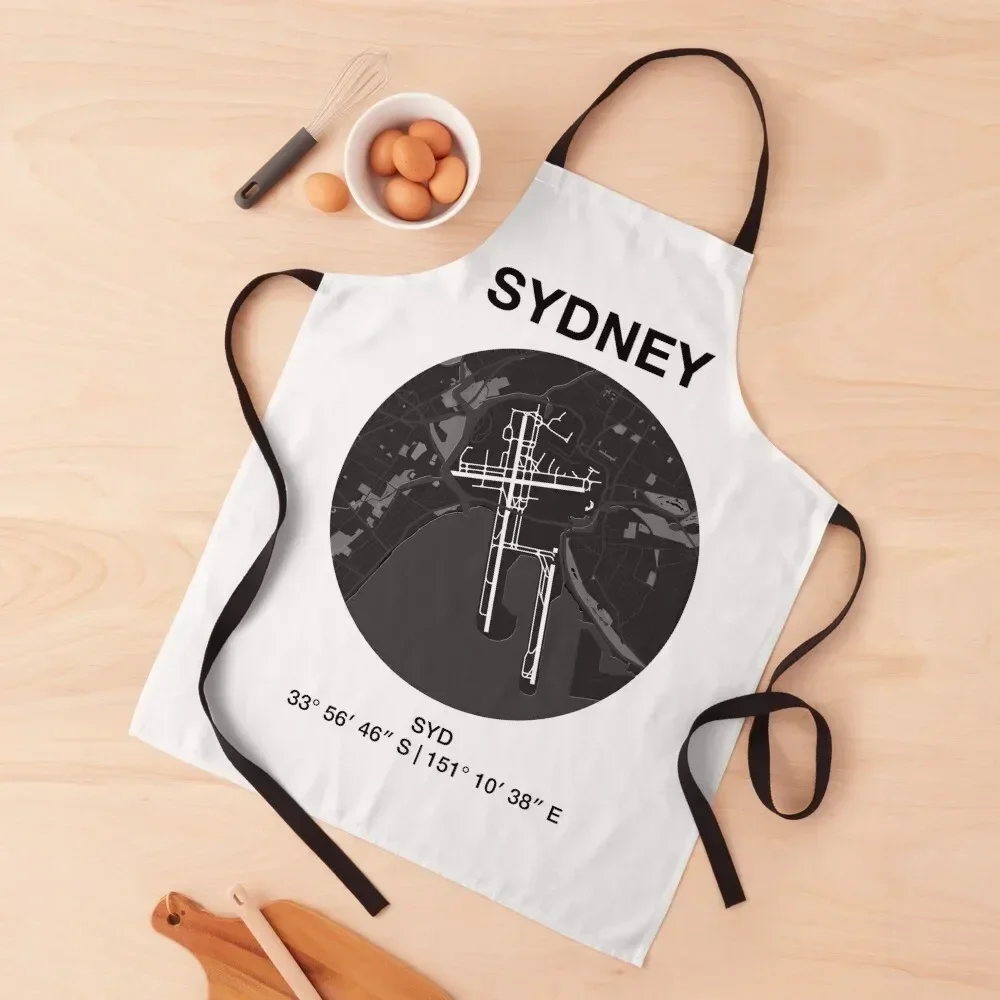 Sydney airport map Apron Kitchen Handle For Women Kitchen Novel Kitchen Accessories Apron