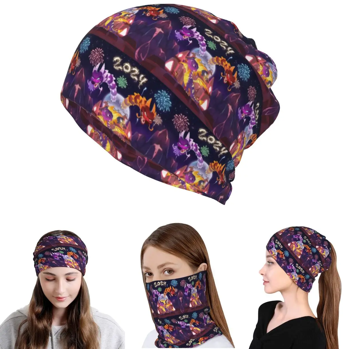

Ice Spyro Bandana Neck Cover Mask Scarf Warm Balaclava Beanies Hat Unisex Adult Washable