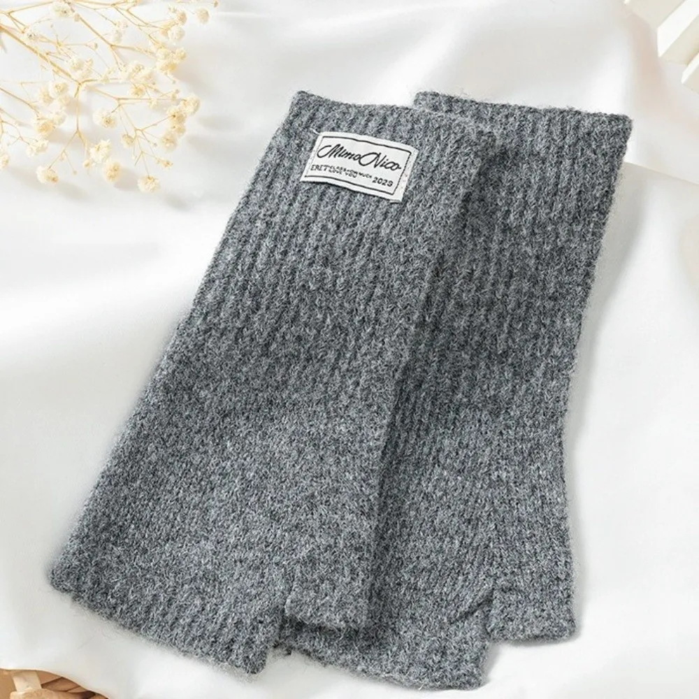 New Knitted Fingerless Mittens Touchscreen Thumb Opening Knitted Gloves Warm Warm Wrist Cover Gloves Writing Use