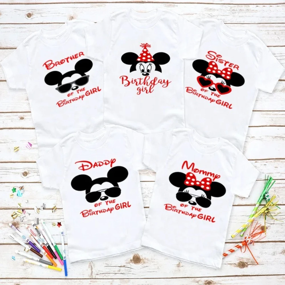 Disney Birthday T-shirt Mickey Mouse Theme Family Look Tshirt Family Clothing Dad Mom Kids Women Family Matching Outfits Tees