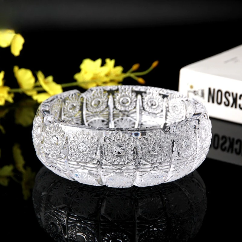 Luxury crystal glass ashtray, living room office ashtray