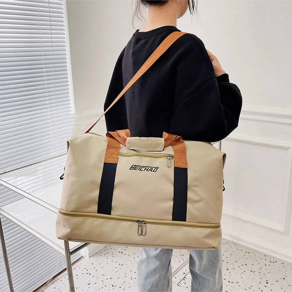 Portable Large Capacity Travel Duffle Bag Waterproof Business Trip Travel Luggage Bag Sports Handheld Messenger Bag Male