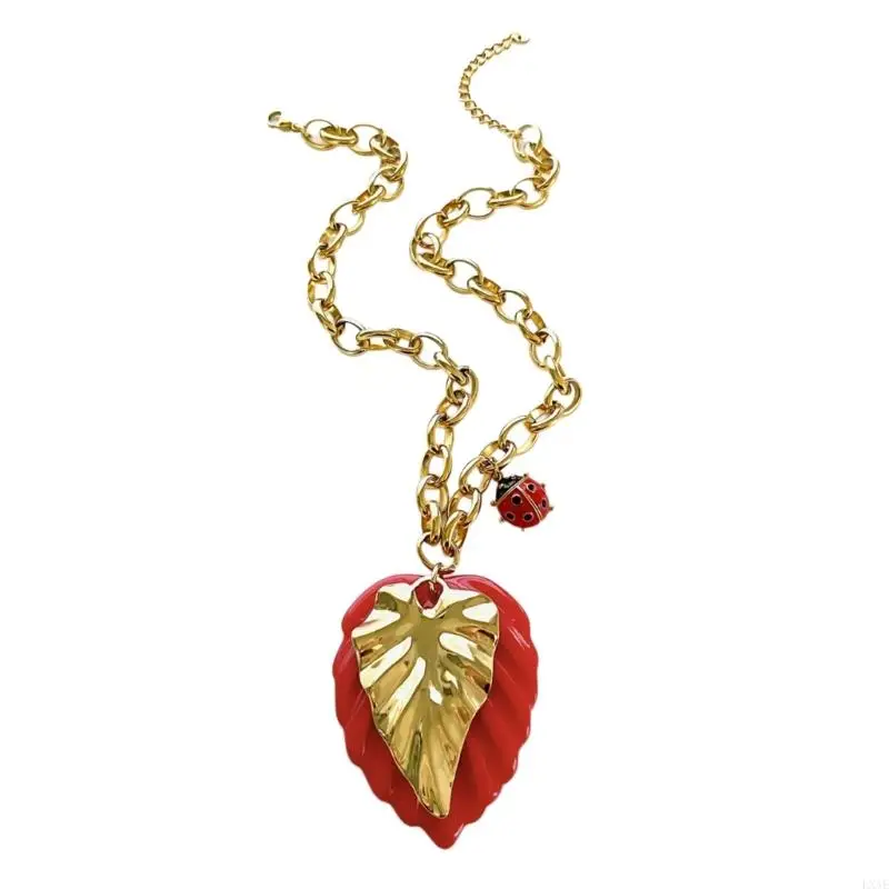 Nature Inspired Oversized Necklace Stainless Steel Pendant Clavicle Chain Temperament Jewelry For Everyday