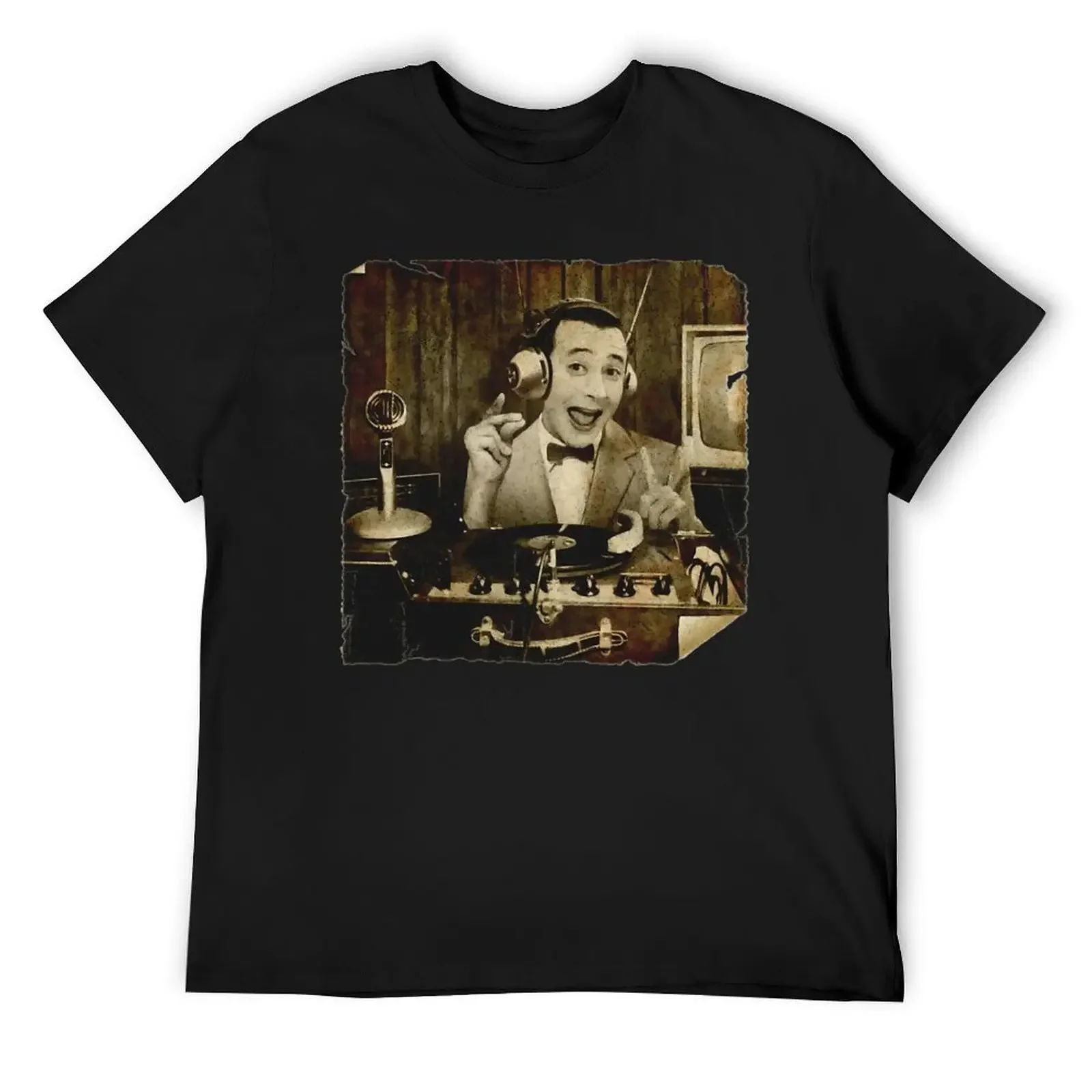 DJ Pee-wee Herman Takes to the KCRW Airwaves retro vintage T-Shirt boys animal print anime clothes outfits for men