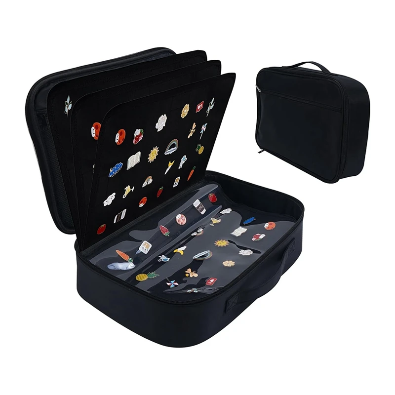 

Enamel Pin Display Bag Pin Transaction Book, 12 Page Collectible Pins Board Storage Organization Box Suitable For Sizes