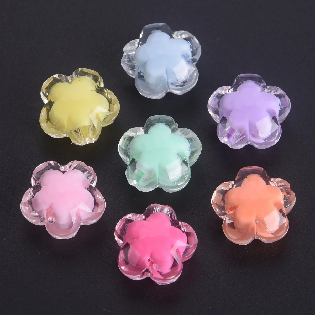 

Mixed Candy Colors Star/Flower Shape Acrylic Plastic Loose Beads For Jewelry Making DIY Bracelet Findings