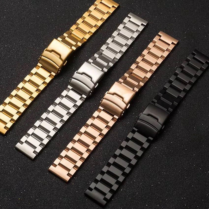 Correa de reloj de liberación rápida de 18mm, 19mm, 20mm, 21mm, 22mm, 23mm, 24mm y 25mm, pulsera de acero inoxidable, correa de muñeca de Metal, correa Universal