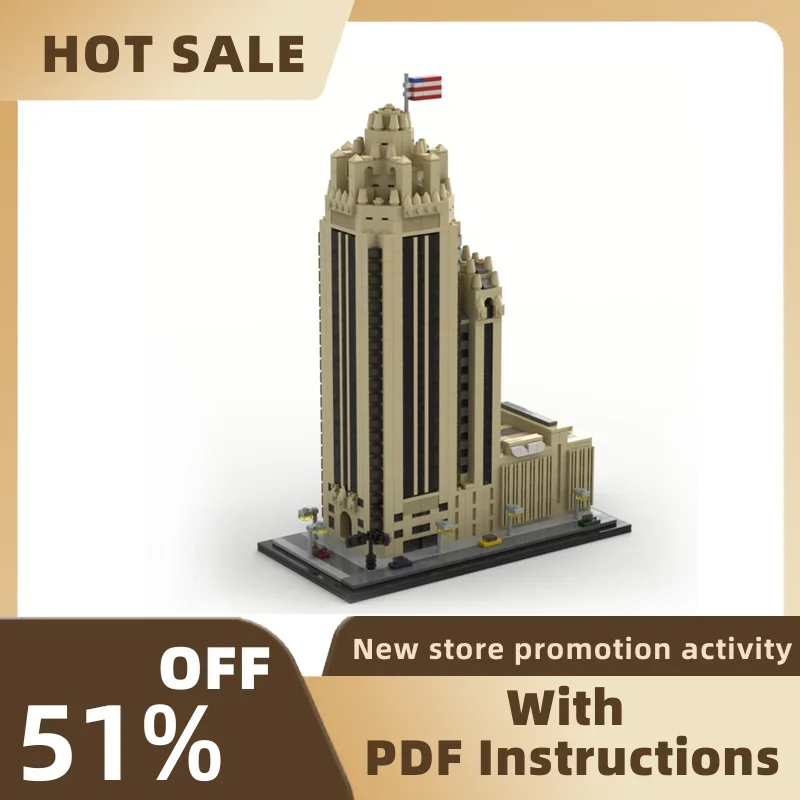 

1709 шт., хит продаж, вид на улицу, Moc, модульная модель Tribune Tower, строительные блоки, креативные идеи «сделай сам», детские игрушки, подарок на день рождения
