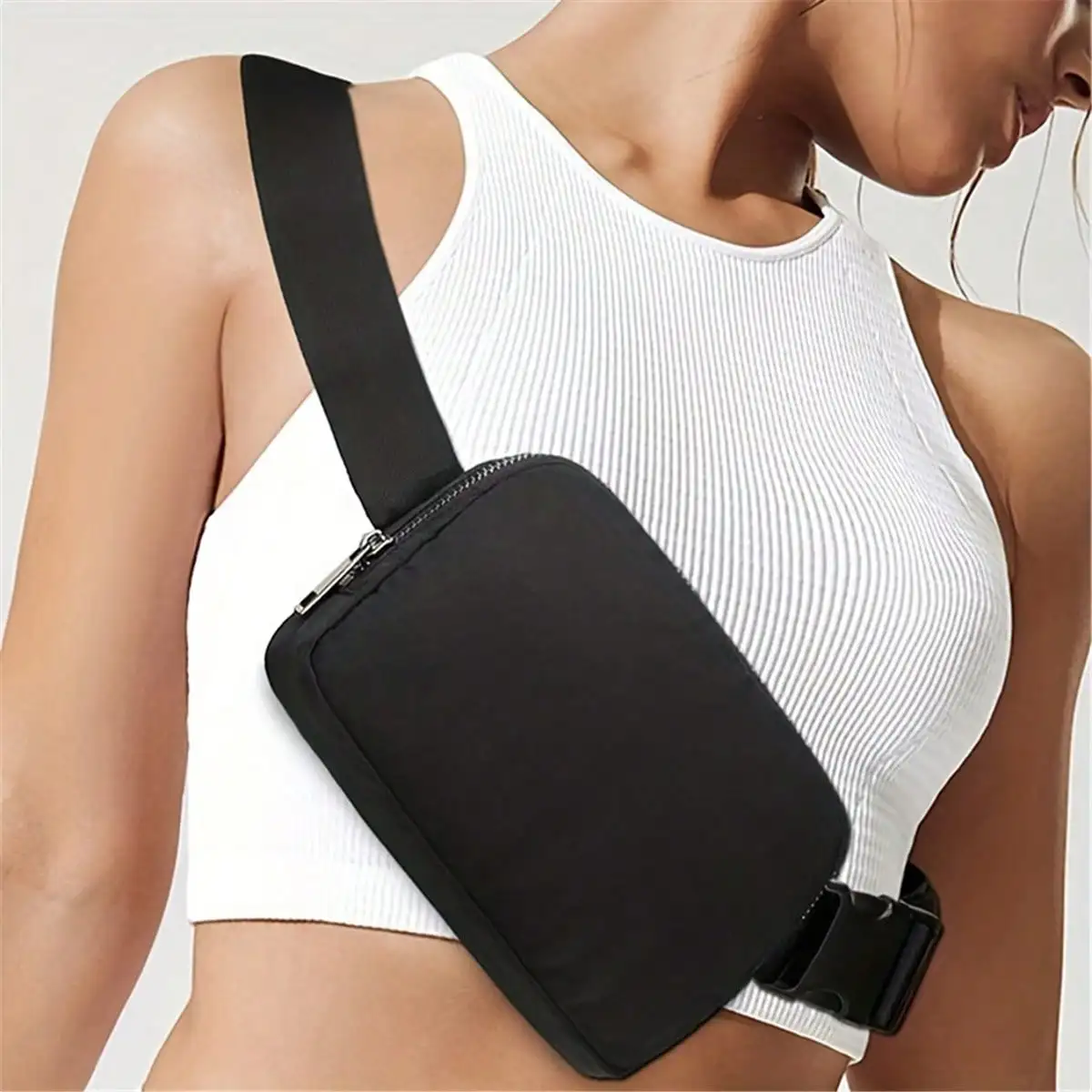 1pcs Fitness waist bag nylon waterproof chest bag unisex versatile crossbody outdoor sports running phone bag