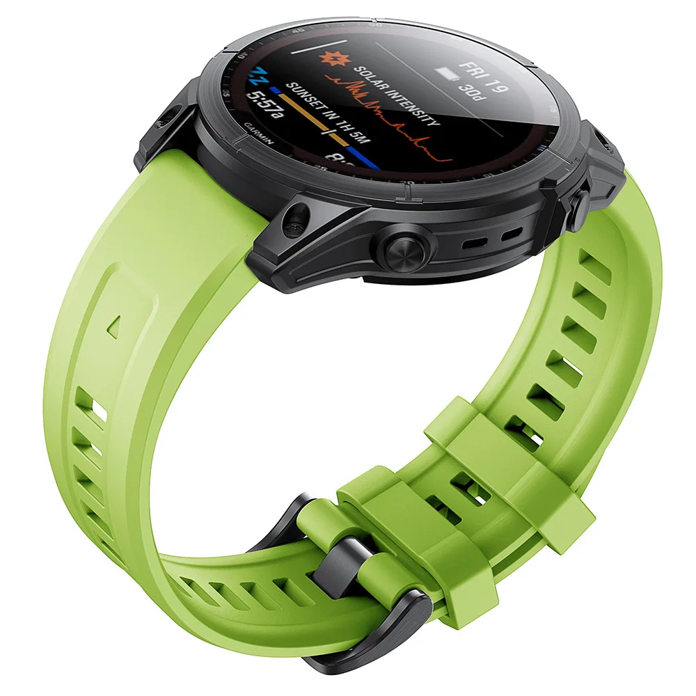 Quick-Fit-Silikonarmband in den Größen 26 mm, 22 mm und 20 mm für Garmin Tactix 8/Fenix 9 8 51 mm 47 mm 43 mm, Garmin Enduro3/Fenix 9 Pro/7S/E/7X. – Detail 5