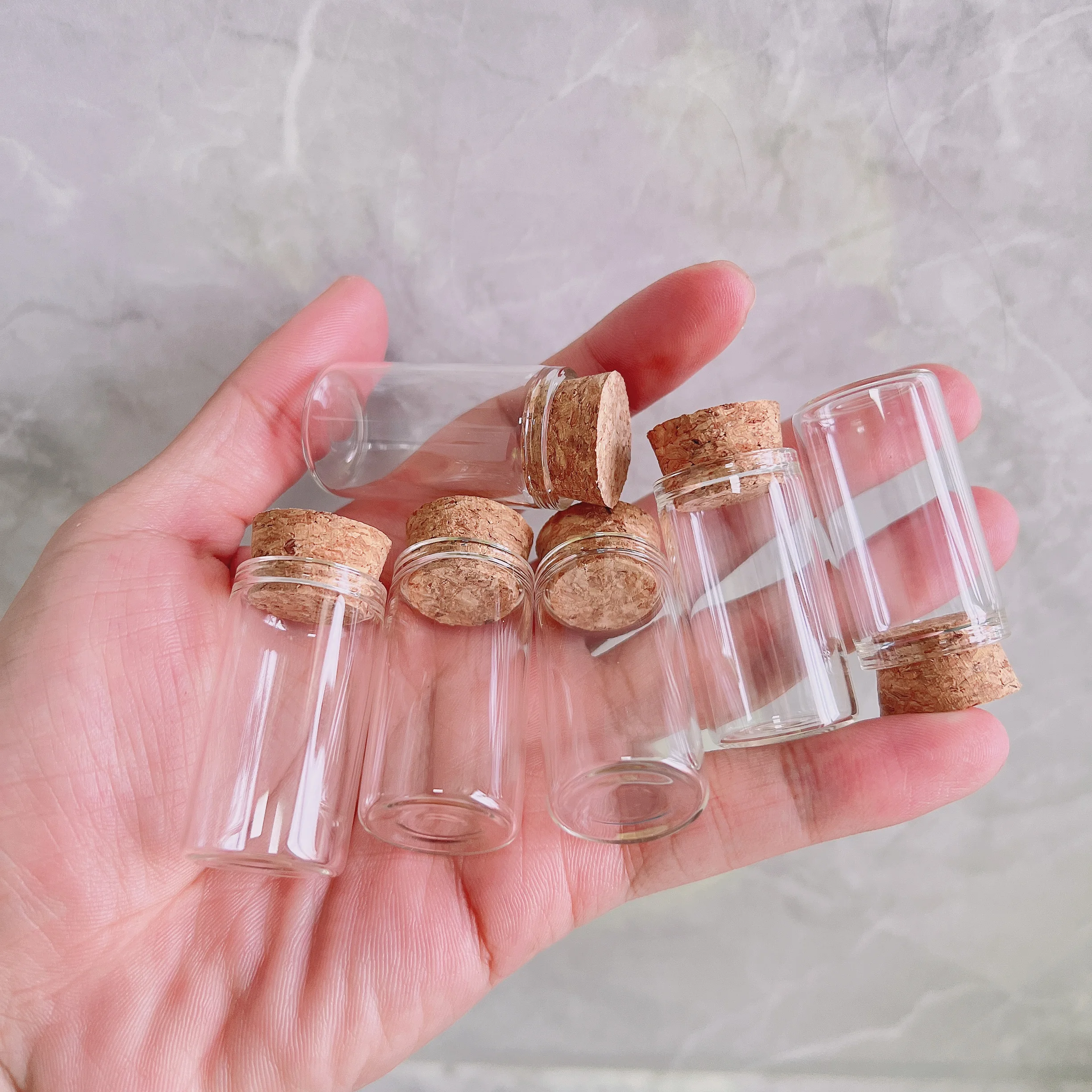 60 PCS 108PCS 17*22*40mm Small Glass Bottles Cork Stoppers DIY Decoration Mini Glass Vials Message Glass Vial Wishing Bottles