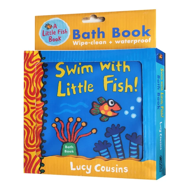 Swim with Little Fish Bath Book, Lucy Cousins, Baby Children's books aged 1 2 3, English picture book, 9781536207293