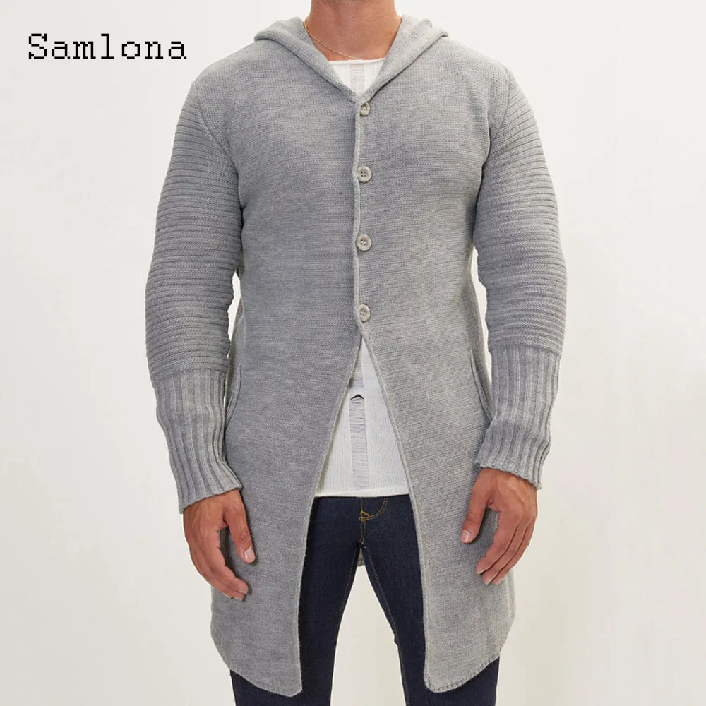 2024 New Hoodie Knitting Sweaters Long Trench Coats Men Basic Top Cardigans Plus Size 4xl 5xl Mens Vintage Pocket Design Sweater