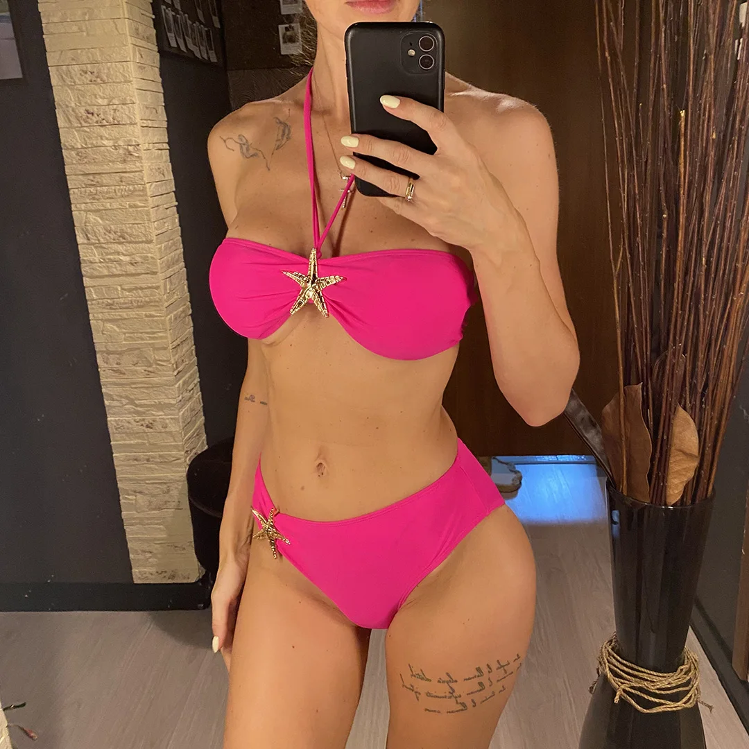 S - XL, mit Rock, Neckholder, hoch geschnittener Bikini, Damen-Badeanzug, dreiteiliges Bikini-Set, Damen-Badebekleidung, Badeanzug, Schwimmanzug V6936 – Detail 8