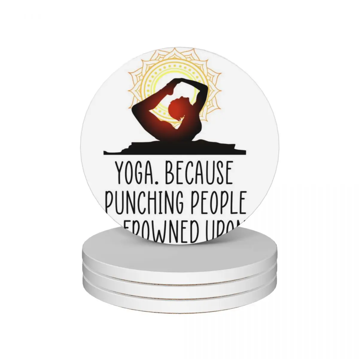 

Yoga funny quote Ceramic Coasters (Set of 4) for cups set cute set Coasters