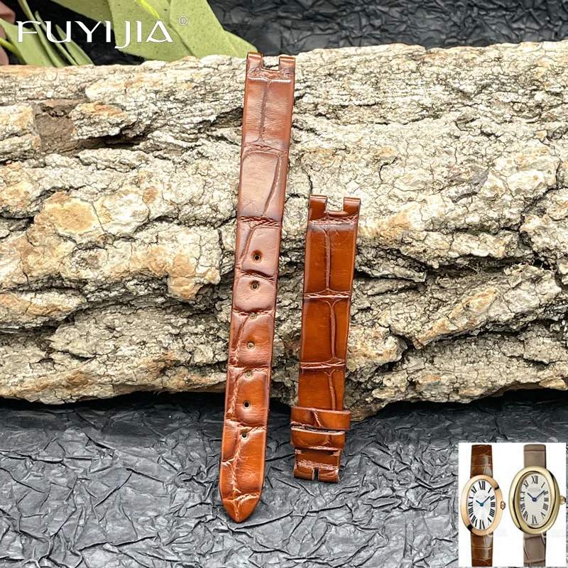 FUYIJIA New Custom C-ARTIER BAIGNOIRE/CAPTIVE Watch Band Alligator Strap 10MM 11MM 12MM 13MM 14MM 15MM 16MM Crocodile Watchbands