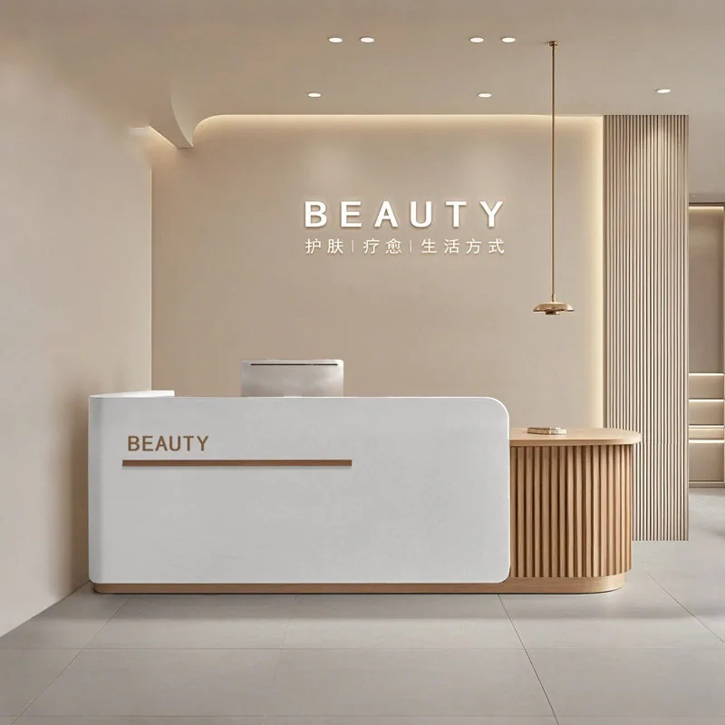 Aesthetic Luxury Reception Desk Modern Trendy Reception Desk Storage Display Vintage Escrivaninha Commercial Furniture
