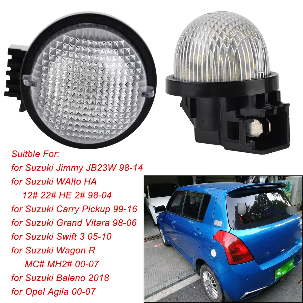 LED License Plate Light 12V Car License Number Plate Lamps For Opel Agila For Suzuki Wagon R Swift Jimmy Alto 2Pcs