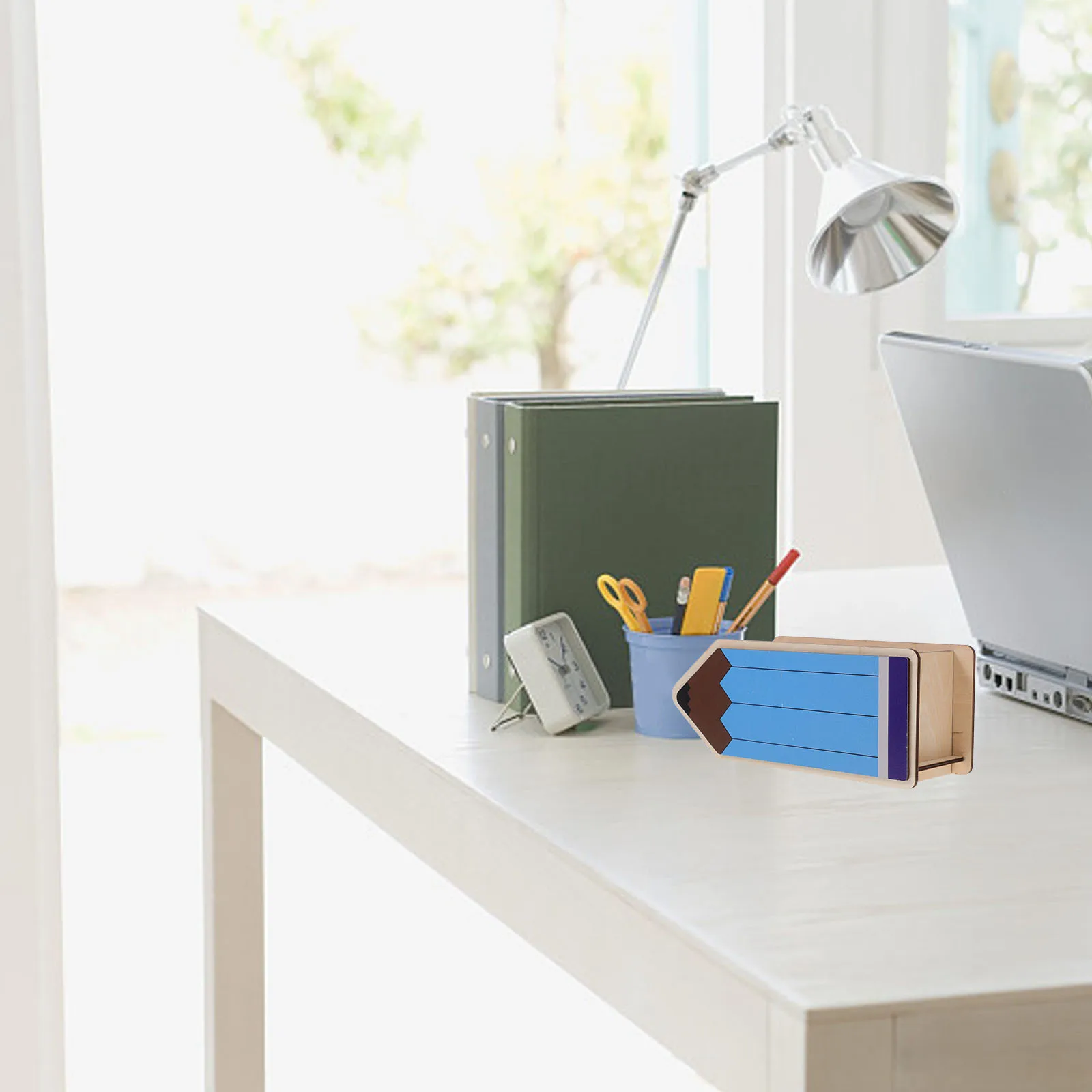 

Wooden Desk Pencil Holder Pencil Shaped Pen Organizer Teacher Desk Organizer Classroom Pen Dispenser Office Decor Storage