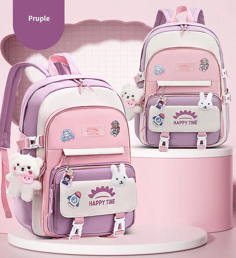 Imagem -05 - Grande Capacidade Mulheres Bonitos Multi-bolso Nylon Mochila Ins Junior High School Student School Bolsa Feminino Menina Mochila Laptop Book