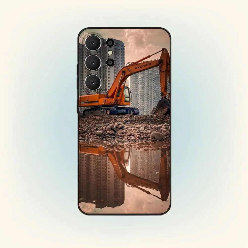 حافظة هاتف كلاسيكية لشاحنة C-Caterpillares لهاتف سامسونج S25,24,23,22,30,21,10,9,Ultra,Plus,Lite,FE حافظة سوداء ناعمة #6