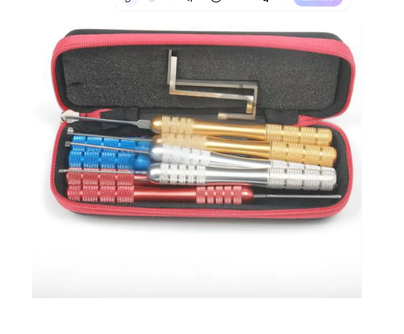 HUK 6 Cut Premium Tibbe Pick and Decoder Tibbe Locksmith Tools for Ford Lock Picking Kit Lock Picking Set Professional Lock pick