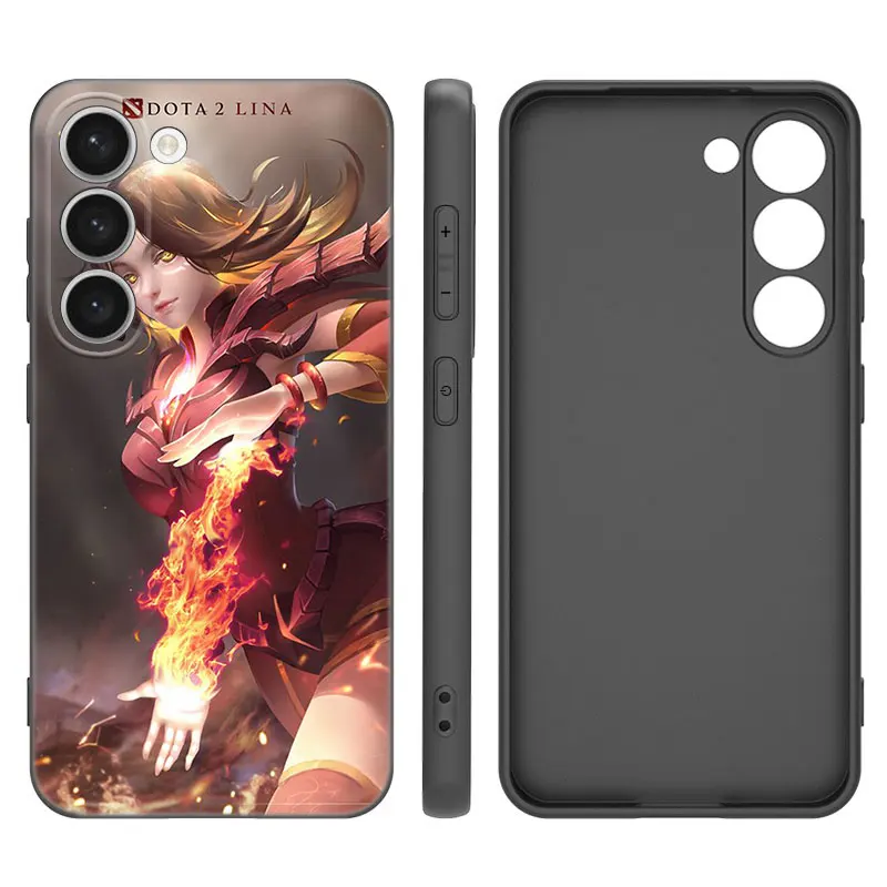 Dota 2 Game Black Silicone Phone Case For Samsung Galaxy S23 S21 S20 FE S24 S22 Ultra S10E S10 S9 S8 Plus