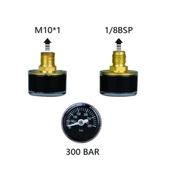 HPA M10*1 1/8BSP MINI Pressure Gauge Regulator Manometr Air Paint soft ball Station Diving Compressor Aquarium Accesories