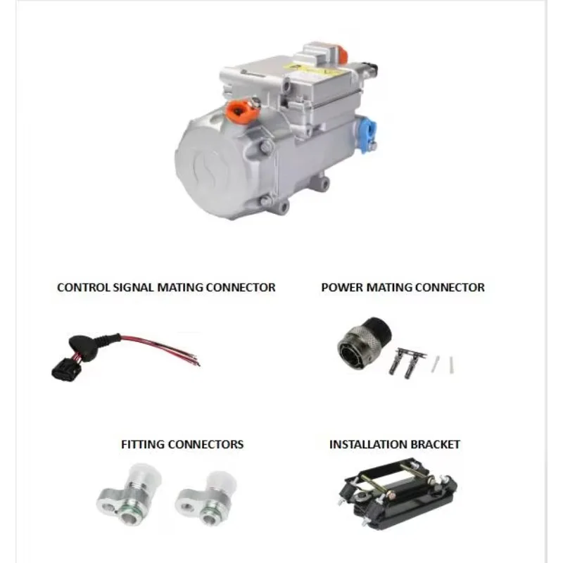 24cc R404A R452A DC 350v Electric Compressor Side Plug For Cold  Frigo Van Truck Refrigeration Unit System