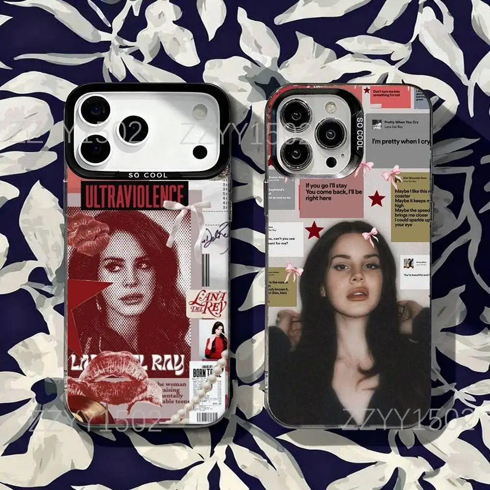 

L-Lana Del R-Rey Bluebird Phone Case For iPhone 17,16,15,14,13,12,X,8,Pro,Max,Plus,SE4,Air,Mini Black Matte Durable Hard